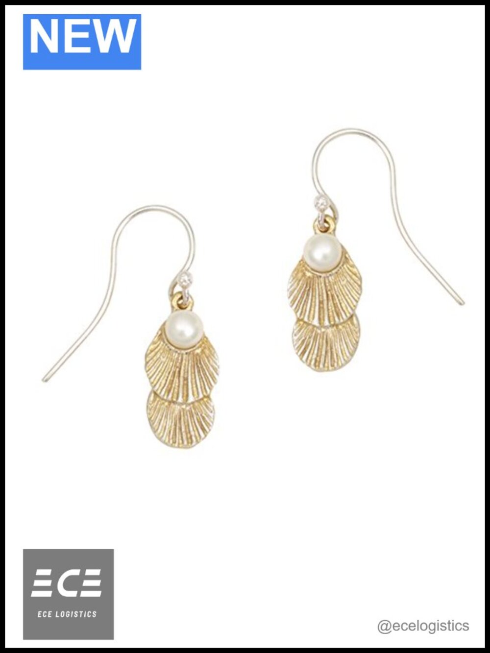 Hand-Patinaed Bronze 24K Gold Silver Freshwater Pearl Dangle Earrings